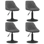 Vidaxl chaises pivotantes à manger lot de 4 gris foncé velours Vidaxl chaises pivotantes à manger lot de 4 gris foncé velours