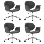 Vidaxl chaises pivotantes � manger lot de 4 gris tissu