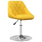 Vidaxl chaises pivotantes  manger lot de 4 jaune moutarde velours