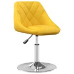 Vidaxl chaises pivotantes � manger lot de 4 jaune moutarde velours