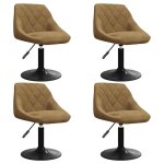 Vidaxl chaises pivotantes � manger lot de 4 marron velours