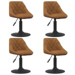 Vidaxl chaises pivotantes  manger lot de 4 marron velours