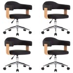 Vidaxl chaises pivotantes  manger lot de 4 noir similicuir