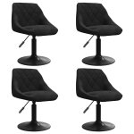 Vidaxl chaises pivotantes � manger lot de 4 noir velours