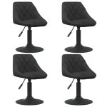 Vidaxl chaises pivotantes  manger lot de 4 noir velours