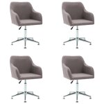 Vidaxl chaises pivotantes � manger lot de 4 taupe tissu