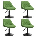 Vidaxl chaises pivotantes  manger lot de 4 vert clair velours