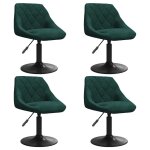 Vidaxl chaises pivotantes  manger lot de 4 vert fonc velours