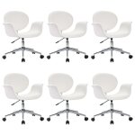 Vidaxl chaises pivotantes  manger lot de 6 blanc similicuir