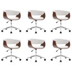 Vidaxl chaises pivotantes  manger lot de 6 blanc similicuir