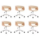 Vidaxl chaises pivotantes  manger lot de 6 crme similicuir