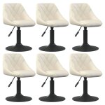 Vidaxl chaises pivotantes  manger lot de 6 crme velours