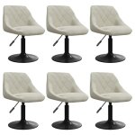 Vidaxl chaises pivotantes � manger lot de 6 cr�me velours