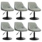 Vidaxl chaises pivotantes � manger lot de 6 gris clair velours