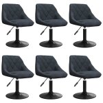 Vidaxl chaises pivotantes � manger lot de 6 gris fonc� velours
