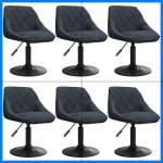 Vidaxl chaises pivotantes  manger lot de 6 gris fonc velours