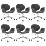 Vidaxl chaises pivotantes � manger lot de 6 gris tissu