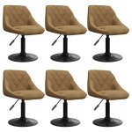 Vidaxl chaises pivotantes � manger lot de 6 marron velours