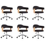 Vidaxl chaises pivotantes à manger lot de 6 noir similicuir Vidaxl chaises pivotantes à manger lot de 6 noir similicuir