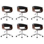 Vidaxl chaises pivotantes  manger lot de 6 noir similicuir