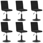 Vidaxl chaises pivotantes � manger lot de 6 noir velours