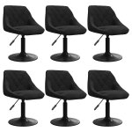 Vidaxl chaises pivotantes � manger lot de 6 noir velours