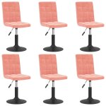 Vidaxl chaises pivotantes  manger lot de 6 rose velours