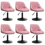 Vidaxl chaises pivotantes � manger lot de 6 rose velours