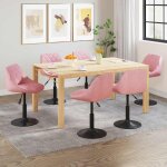Vidaxl chaises pivotantes � manger lot de 6 rose velours