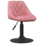 Vidaxl chaises pivotantes  manger lot de 6 rose velours