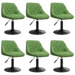 Vidaxl chaises pivotantes � manger lot de 6 vert clair velours