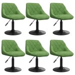 Vidaxl chaises pivotantes  manger lot de 6 vert clair velours