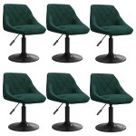 Vidaxl chaises pivotantes � manger lot de 6 vert fonc� velours