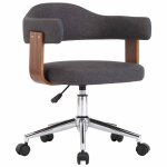 Vidaxl chaise pivotante � manger gris bois courb� et tissu