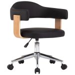 Vidaxl chaise pivotante  manger noir bois courb et similicuir