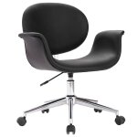 Vidaxl chaise pivotante � manger noir similicuir