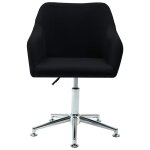 Vidaxl chaise pivotante � manger noir tissu