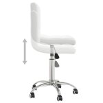 Vidaxl chaise pivotante de salle � manger blanc similicuir