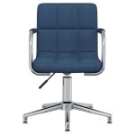 Vidaxl chaise pivotante de salle à manger bleu tissu Vidaxl chaise pivotante de salle à manger bleu tissu