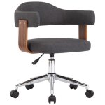 Vidaxl chaise pivotante  manger gris bois courb et tissu