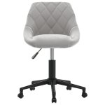 Vidaxl chaise pivotante de salle  manger gris clair velours