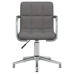 Vidaxl chaise pivotante de salle  manger gris fonc tissu