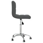 Vidaxl chaise pivotante de salle à manger gris foncé tissu Vidaxl chaise pivotante de salle à manger gris foncé tissu