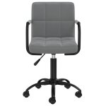 Vidaxl chaise pivotante de salle à manger gris foncé velours Vidaxl chaise pivotante de salle à manger gris foncé velours