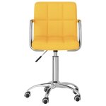 Vidaxl chaise pivotante de salle  manger jaune moutarde tissu