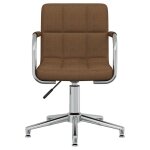 Vidaxl chaise pivotante de salle � manger marron tissu