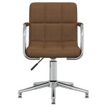 Vidaxl chaise pivotante de salle à manger marron tissu Vidaxl chaise pivotante de salle à manger marron tissu