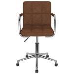 Vidaxl chaise pivotante de salle  manger marron tissu