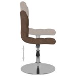 Vidaxl chaise pivotante de salle  manger marron tissu