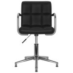 Vidaxl chaise pivotante de salle à manger noir similicuir Vidaxl chaise pivotante de salle à manger noir similicuir